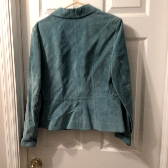 Anne Klein Blue Suede jacket-Size L - Picture 2 of 10